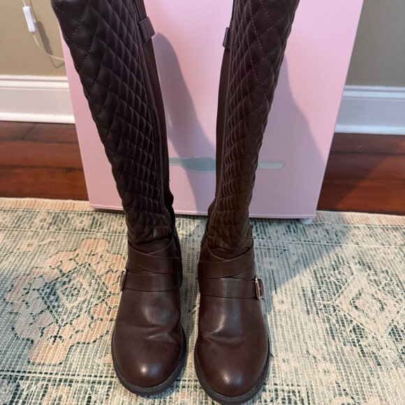 *Extra Wide Calf* Dark Brown Riding Boots (9W) - Picture 4 of 5